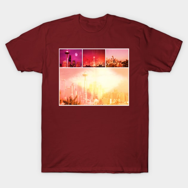 Shades of Red Space Needle Collage T-Shirt by Christine aka stine1